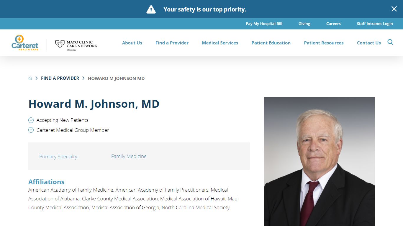 Howard Johnson, MD | Carteret Health Care